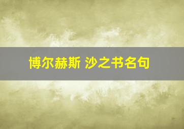 博尔赫斯 沙之书名句